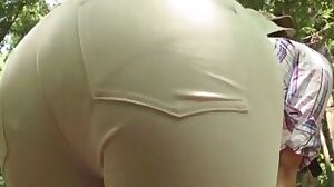 Slutty Asian babe licked and fucked by an older man in the wood